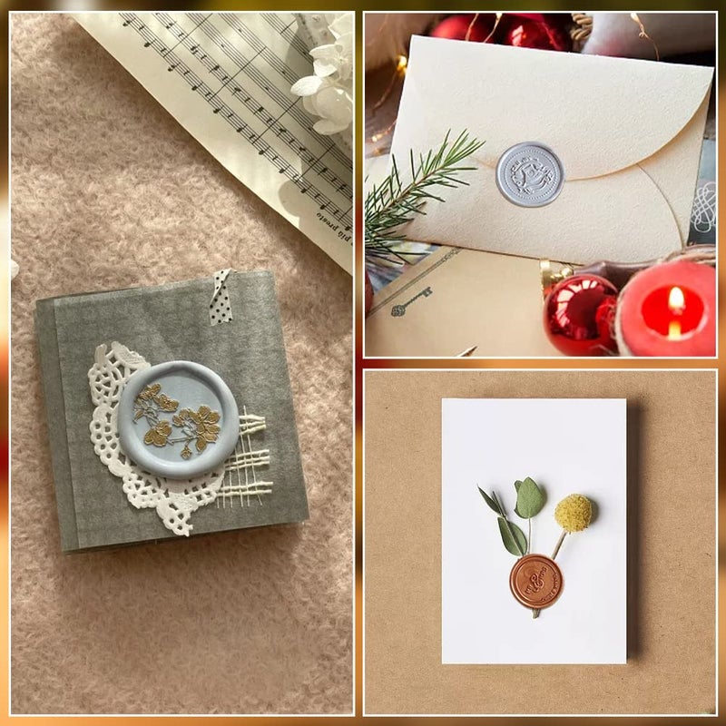 Restynic Wax Seal Stamp Kit - 3 Metal Molds & Silicone Mat | DIY Envelope Seals for Wedding Invitations, Gift Wrapping & Cards | Ideal for Crafting Enthusiasts - Image 3